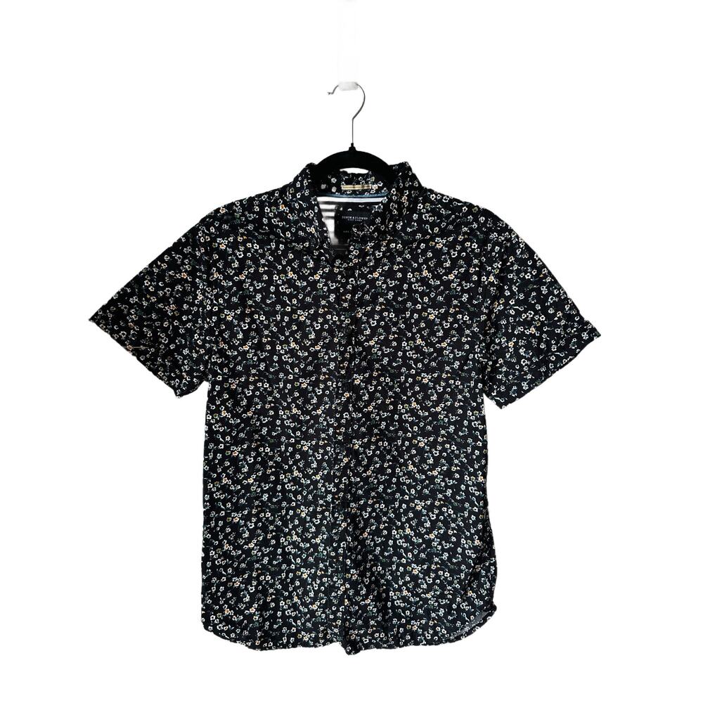 Denim & Flower Mens’s Ricky Singh Flowered Print Button Up Shirt Size S